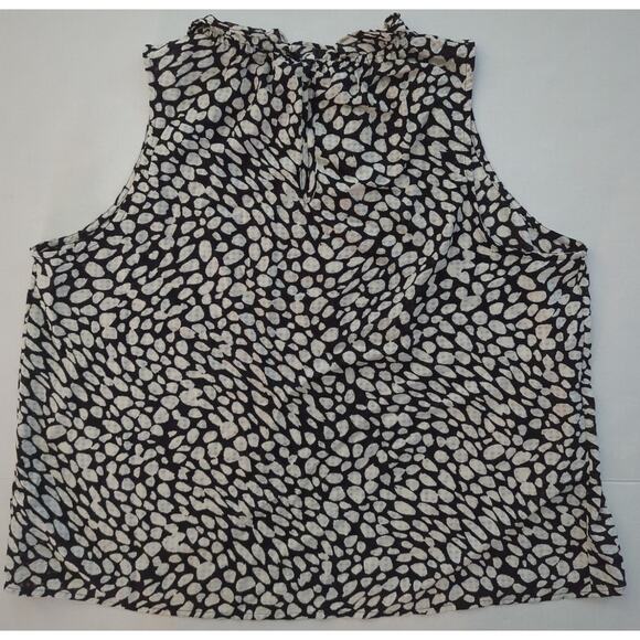 Sleeveless Tank Snow Leopard Print Who What Wear Blouse Sheer Womens Size XL - Picture 6 of 7